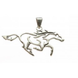 Pferd im Galopp silber